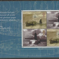 Great Britain 2001 Submarines Booklet pane containing 2 x 45p & 2 x 2nd Class Submarine stamps unmounted mint ex Unseen & Unheard Prestige Booklet SG DX27