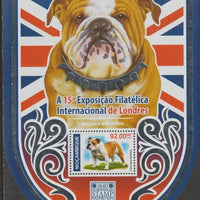 Mozambique 2015 Europhilex Stamp Exhibition - Dogs, shaped perf sheetlet containing 1 value,unmounted mint