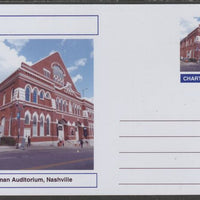 Chartonia (Fantasy) Landmarks - Ryman Auditorium, Nashville postal stationery card unused and fine