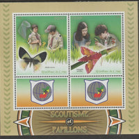 Congo 2015 Scouts & Butterflies perf sheetlet containing 2 values & 2 labels unmounted mint