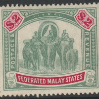 Malaya - FMS 1904 Elephants MCA $2 green & carmine well centred and fresh mint SG 49