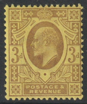 Great Britain 1902 KE7 3d pale purple on lemon unmounted mint SG 233b