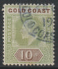 Gold Coast 1902 KE7 10s green & brown slightly faded with corner cds cancel, SG47 cat £180