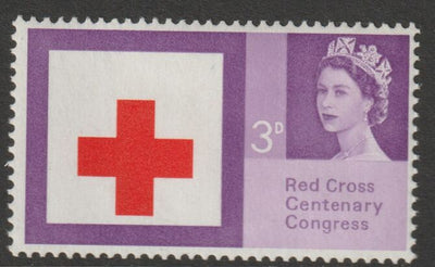 Great Britain 1963 Red Cross 3d with major shift of red, unmounted mint SG 642var