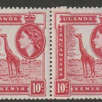 Kenya, Uganda & Tanganyika 1954-59 Giraffe 10c strip of 4 with coil joim unmounted mint as SG 168