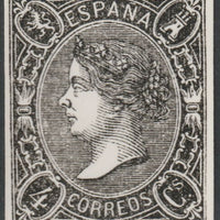 Spain 1865 Queen Isabella 4c twice stamp-size Photographic print from Sperati's own negative with BPA handstamp on back, superb reference