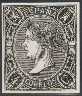 Spain 1865 Queen Isabella 4c twice stamp-size Photographic print from Sperati's own negative with BPA handstamp on back, superb reference