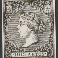 Spain 1866 Queen Isabella 19c twice stamp-size Photographic print from Sperati's own negative with BPA handstamp on back, superb reference