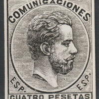 Spain 1872 Regency 4p twice stamp-size Photographic print from Sperati's own negative with BPA handstamp on back, superb reference