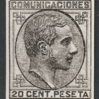 Spain 1878 King Alfonso 20c twice stamp-size Photographic print from Sperati's own negative with BPA handstamp on back, superb reference