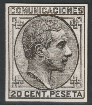 Spain 1878 King Alfonso 20c twice stamp-size Photographic print from Sperati's own negative with BPA handstamp on back, superb reference