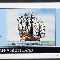 Staffa 1981 Sailing Ships (Henry Grace á Dieu) imperf deluxe sheet (£2 value) unmounted mint