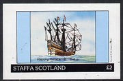 Staffa 1981 Sailing Ships (Henry Grace á Dieu) imperf deluxe sheet (£2 value) unmounted mint