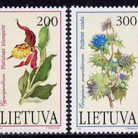 Lithuania 1992 Red Book (Flowers) set of 2 unmounted mint, SG 504-05