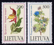 Lithuania 1992 Red Book (Flowers) set of 2 unmounted mint, SG 504-05