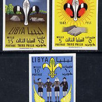 Libya 1962 Boy Scout's Meeting imperf set of 3 unmounted mint, as SG 278-80