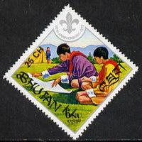 Bhutan 1978 Boy Scouts 25ch on 6ch diamond shaped from Prov Surcharge set of 26 of which only 2,600 sets were issued, unmounted mint SG 391, Mi 690*