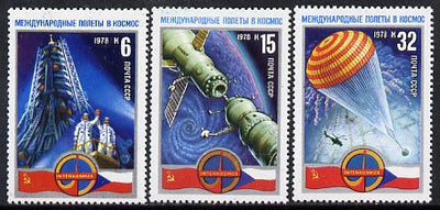 Russia 1978 Soviet-Czech Space Flight set of 3 unmounted mint, SG 4746-48, Mi 4704-06*