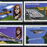 Staffa 1977 50th Anniversary of Lindbergh's Flight set of 4 (10p, 25p, 50p & £1) unmounted mint