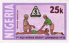 Nigeria 1977 First All-Africa Scout Jamboree - original hand-painted artwork for 25k value (Scouts applying Artificial Respiration) by unknown artist, on board 8.5" x 5"