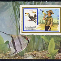 Fujeira 1972 Scouts perf m/sheet (With Toucan & Angelfish) cto used Mi BL 107A