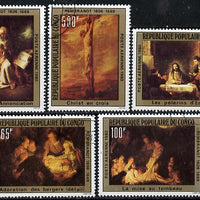 Congo 1980 Religious paintings by Rembrandt set of 5 cto used, SG 734-38