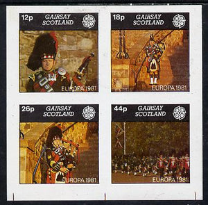 Gairsay 1981 EUROPA (Scottish Pipers) imperf,set of 4 values (12p to 44p) unmounted mint