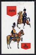 Staffa 1974 Military Uniforms (On Horse-back) imperf souvenir sheet (50p value) unmounted mint