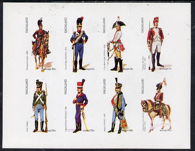 Nagaland 1974 Military Uniforms imperf,set of 8 values (5c to 50c) unmounted mint