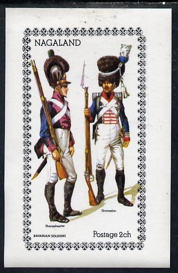 Nagaland 1974 Military Uniforms imperf souvenir sheet (2ch value) Bavarian Soldiers unmounted mint