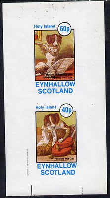 Eynhallow 1982 Pets From fairy Tales (Dog Feeding the Cat) imperf,set of 2 values (40p & 60p) unmounted mint