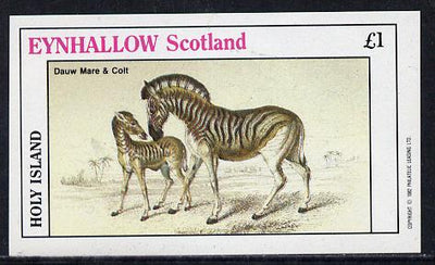 Eynhallow 1982 Horses #2 imperf souvenir sheet (£1 value) unmounted mint