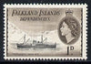 Falkland Islands Dependencies 1954-62 Ships 1d Trepassey Waterlow printing, SG G27