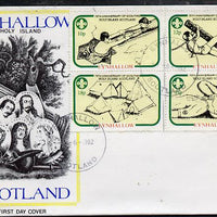 Eynhallow 1982 75th Anniversary of Scouting perf set of 4 on cover with first day cancel