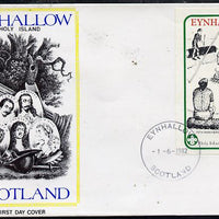 Eynhallow 1982 75th Anniversary of Scouting imperf souvenir sheet (£1 value showing Campfire) on cover with first day cancel