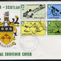 Staffa 1982 75th Anniversary of Scouting perf set of 4 on cover with first day cancel