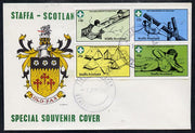 Staffa 1982 75th Anniversary of Scouting perf set of 4 on cover with first day cancel