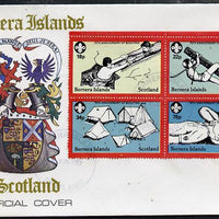 Bernera 1982 75th Anniversary of Scouting perf set of 4 on cover with first day cancel