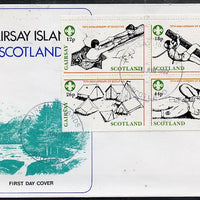 Gairsay 1982 75th Anniversary of Scouting perf set of 4 on cover with first day cancel