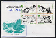 Gairsay 1982 75th Anniversary of Scouting perf set of 4 on cover with first day cancel