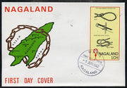 Nagaland 1982 75th Anniversary of Scouting imperf souvenir sheet (1ch value showing Knots) on cover with first day cancel