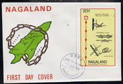 Nagaland 1982 75th Anniversary of Scouting imperf deluxe sheet (2ch value showing Knots) on cover with first day cancel