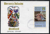 Bernera 1985 Life & Times of HM Queen Mother imperf souvenir sheet (£1 value) with Girl Guide 75th Anniversary opt in red, on cover with first day cancel