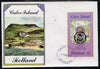 Calve Island 1985 Life & Times of HM Queen Mother imperf deluxe sheet (£2 value) with Girl Guide 75th Anniversary opt in black, on cover with first day cancel