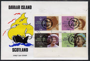 Davaar Island 1985 Life & Times of HM Queen Mother imperf set of 4 with Girl Guide 75th Anniversary opt in black, on cover with first day cancel