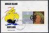 Davaar Island 1985 Life & Times of HM Queen Mother imperf deluxe sheet (£2 value) with Girl Guide 75th Anniversary opt in black, on cover with first day cancel