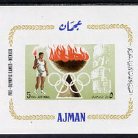 Ajman 1967 Mexico Olympics imperf m/sheet unmounted mint (Mi BL 16)