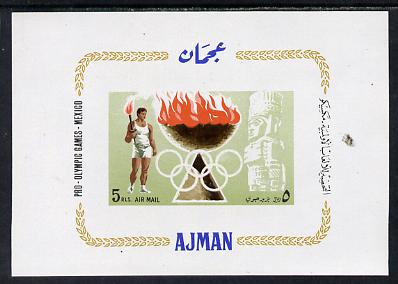 Ajman 1967 Mexico Olympics imperf m/sheet unmounted mint (Mi BL 16)