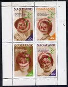 Nagaland 1985 Life & Times of HM Queen Mother perf set of 4 with Girl Guide 75th Anniversary opt in red unmounted mint