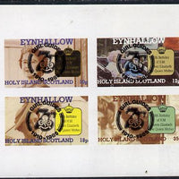 Eynhallow 1985 Life & Times of HM Queen Mother imperf set of 4 with Girl Guide 75th Anniversary opt in black unmounted mint